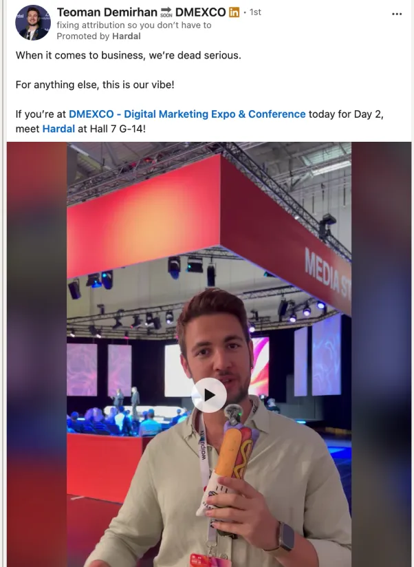Teoman at DMEXCO. The photo links to the clip.