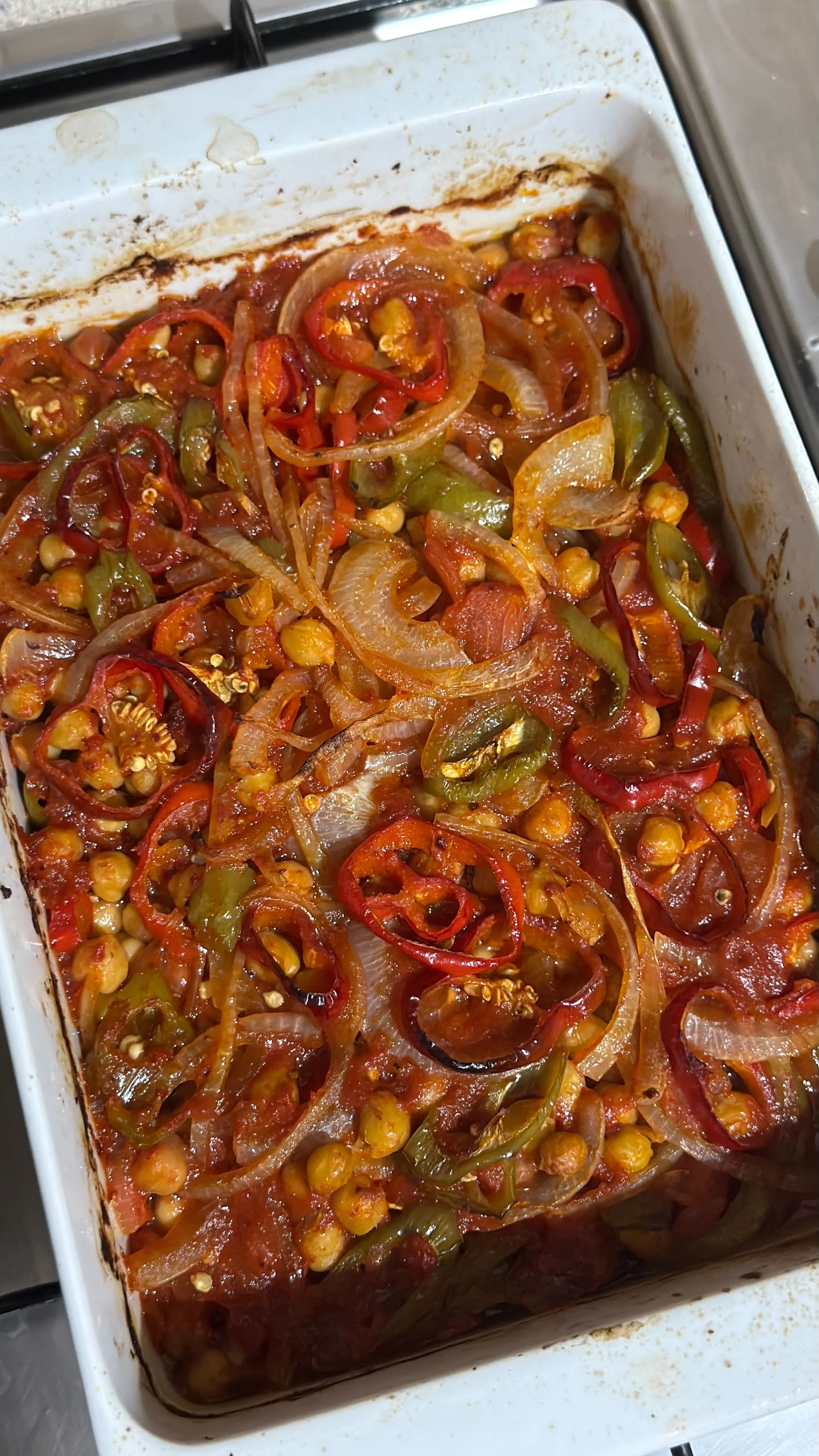 Low-Calorie Chickpea and Pepper Bake